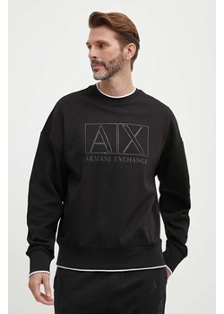 Armani Exchange bluza męska kolor czarny z nadrukiem ze sklepu ANSWEAR.com w kategorii Bluzy męskie - zdjęcie 171500478