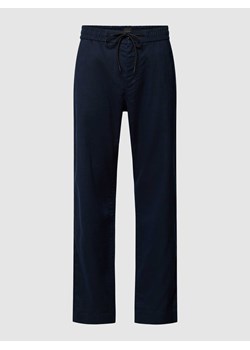 Spodnie lniane o kroju tapered fit z tunelem ze sklepu Peek&Cloppenburg  w kategorii Spodnie męskie - zdjęcie 171502215