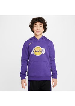 Dzianinowa bluza z kapturem dla dużych dzieci Nike NBA Los Angeles Lakers Club - Fiolet ze sklepu Nike poland w kategorii Bluzy chłopięce - zdjęcie 171502367