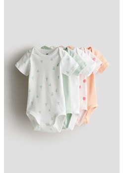 H & M - Bawełniane body 5-pak - Zielony ze sklepu H&M w kategorii Odzież dla niemowląt - zdjęcie 171502725