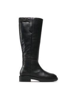 Calvin Klein Oficerki Rubber Sole Knee Boot W Hw HW0HW01255 Czarny ze sklepu MODIVO w kategorii Kozaki damskie - zdjęcie 171503667