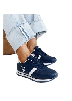 Granatowe sneakersy damskie Cross Jeans niebieskie ze sklepu ButyModne.pl w kategorii Buty sportowe damskie - zdjęcie 171504969