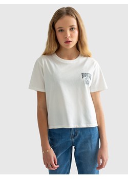 Koszulka dziewczęca z nadrukiem na piersi biała Zoya 100 ze sklepu Big Star w kategorii Bluzki dziewczęce - zdjęcie 171508695