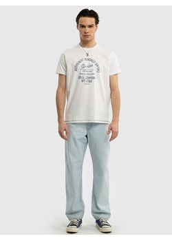 Koszulka męska bawełniana z nadrukiem biała Fabio 100 ze sklepu Big Star w kategorii T-shirty męskie - zdjęcie 171508725