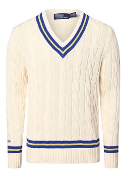 Polo Ralph Lauren Męski sweter Mężczyźni Bawełna écru jednolity ze sklepu vangraaf w kategorii Swetry męskie - zdjęcie 171508848