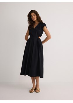 Reserved - Sukienka midi z wycięciami - czarny ze sklepu Reserved w kategorii Sukienki - zdjęcie 171513026