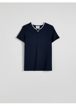 Reserved - T-shirt slim fit - granatowy ze sklepu Reserved w kategorii T-shirty męskie - zdjęcie 171513096