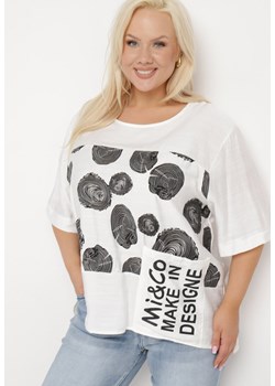 Biały Bawełniany T-shirt z Nadrukiem i Kieszonką Lovelina ze sklepu Born2be Odzież w kategorii Bluzki damskie - zdjęcie 171514315