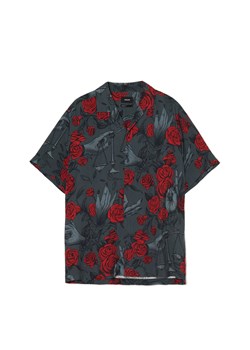 Cropp - Czarna koszula z motywem róż - szary ze sklepu Cropp w kategorii T-shirty męskie - zdjęcie 171515647