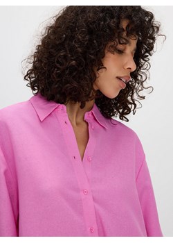 Reserved - Długa koszula z wiskozą - różowy ze sklepu Reserved w kategorii Koszule damskie - zdjęcie 171515876