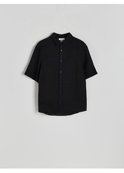 Reserved - Lniana koszula comfort fit - czarny ze sklepu Reserved w kategorii Koszule męskie - zdjęcie 171516019