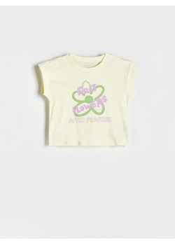 Reserved - T-shirt z nadrukiem - żółty ze sklepu Reserved w kategorii Bluzki dziewczęce - zdjęcie 171516068