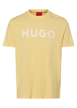 HUGO T-shirt męski Mężczyźni Bawełna żółty nadruk ze sklepu vangraaf w kategorii T-shirty męskie - zdjęcie 171516736
