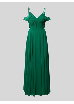 Długa sukienka w jednolitym kolorze z marszczeniami ze sklepu Peek&Cloppenburg  w kategorii Sukienki - zdjęcie 171517177