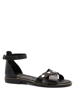 Czarne skórzane sandały LM40378 ze sklepu NESCIOR w kategorii Sandały damskie - zdjęcie 171517747