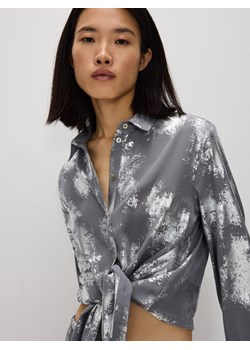 Reserved - Koszula z metalicznym nadrukiem - ciemnoszary ze sklepu Reserved w kategorii Koszule damskie - zdjęcie 171520638
