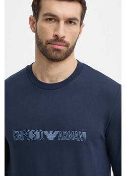 Emporio Armani Underwear bluza bawełniana lounge kolor granatowy z nadrukiem 111785 4R566 ze sklepu ANSWEAR.com w kategorii Bluzy męskie - zdjęcie 171520888