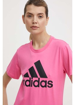 adidas t-shirt bawełniany damski kolor różowy IR5413 ze sklepu ANSWEAR.com w kategorii Bluzki damskie - zdjęcie 171521196