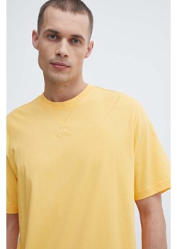 adidas t-shirt bawełniany męski kolor żółty gładki IR9114 ze sklepu ANSWEAR.com w kategorii T-shirty męskie - zdjęcie 171521267