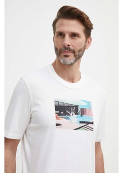 Sisley t-shirt bawełniany męski kolor beżowy z nadrukiem ze sklepu ANSWEAR.com w kategorii T-shirty męskie - zdjęcie 171521308