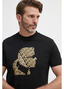 Karl Lagerfeld t-shirt bawełniany męski kolor czarny z nadrukiem 542224.755082 ze sklepu ANSWEAR.com w kategorii T-shirty męskie - zdjęcie 171521318