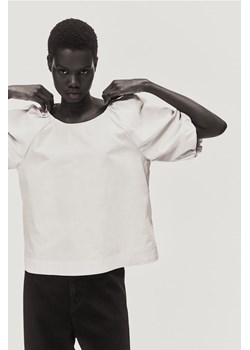 H & M - Bluzka z bufiastym rękawem - Beżowy ze sklepu H&M w kategorii Bluzki damskie - zdjęcie 171523987