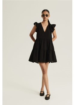 H & M - Sukienka z falbankowym rękawem - Czarny ze sklepu H&M w kategorii Sukienki - zdjęcie 171524026