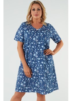 Koszula damska na krótki rękaw Agalia, Kolor niebieski-wzór, Rozmiar M, Italian Fashion ze sklepu Intymna w kategorii Koszule nocne - zdjęcie 171524125