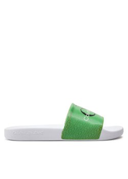 Calvin Klein Jeans Klapki Slide Lenticular Ml Wn YW0YW01403 Zielony ze sklepu MODIVO w kategorii Klapki damskie - zdjęcie 171529566