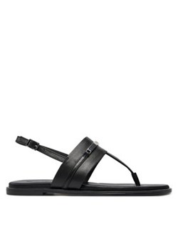 Calvin Klein Sandały Flat Tp Sandal Metal Bar Lth HW0HW02031 Czarny ze sklepu MODIVO w kategorii Sandały damskie - zdjęcie 171530406