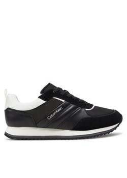 Calvin Klein Sneakersy Low Top Lace Up Mix HM0HM01399 Czarny ze sklepu MODIVO w kategorii Buty sportowe męskie - zdjęcie 171531005