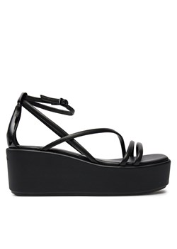 Sandały Calvin Klein Wedge Sandal 30 Lth HW0HW01949 Czarny ze sklepu eobuwie.pl w kategorii Sandały damskie - zdjęcie 171531436