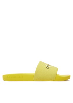 Klapki Calvin Klein Jeans Slide Monogram Co YW0YW00103 Blazing Yellow/Bright White 0LJ ze sklepu eobuwie.pl w kategorii Klapki damskie - zdjęcie 171531507