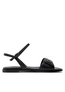 Sandały Calvin Klein Flat Sandal Relock Lth HW0HW01942 Czarny ze sklepu eobuwie.pl w kategorii Sandały damskie - zdjęcie 171531705