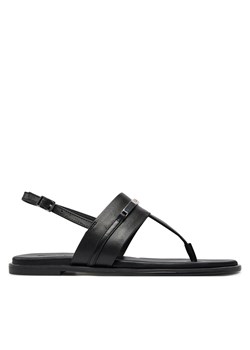 Sandały Calvin Klein Flat Tp Sandal Metal Bar Lth HW0HW02031 Czarny ze sklepu eobuwie.pl w kategorii Sandały damskie - zdjęcie 171533068
