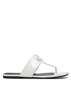 Japonki Calvin Klein Jeans Flat Sandal Slide Toepost Mg Met YW0YW01342 Biały ze sklepu eobuwie.pl w kategorii Klapki damskie - zdjęcie 171533599