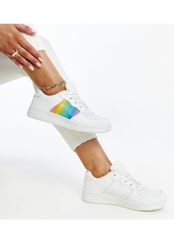 Białe sneakersy z kolorem na platformie Asmarina ze sklepu gemre w kategorii Trampki damskie - zdjęcie 171534196