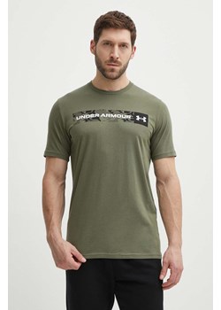 Under Armour t-shirt męski kolor zielony z nadrukiem 1376830 ze sklepu ANSWEAR.com w kategorii T-shirty męskie - zdjęcie 171535367
