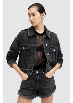 AllSaints kurtka jeansowa CLAUDE FRAY JACKET damska kolor czarny przejściowa W041OA ze sklepu ANSWEAR.com w kategorii Kurtki damskie - zdjęcie 171535507