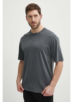 Reebok t-shirt bawełniany męski kolor szary gładki 100200155 ze sklepu ANSWEAR.com w kategorii T-shirty męskie - zdjęcie 171535915