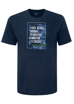 Męski T-Shirt - Pako Jeans - Granatowa, Print (Nadruk) TSPJNSwestoneGR ze sklepu JegoSzafa.pl w kategorii T-shirty męskie - zdjęcie 171536116