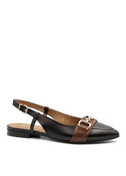 Czarne delikatne sandały z ozdobą 263W ze sklepu NESCIOR w kategorii Balerinki - zdjęcie 171536156