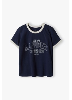 T-shirt dziewczęcy granatowy - Happiness - Lincoln&Sharks ze sklepu 5.10.15 w kategorii Bluzki dziewczęce - zdjęcie 171536809