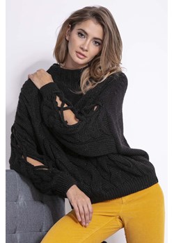 Luźny sweter damski, czarny, Fobya ze sklepu 5.10.15 w kategorii Swetry damskie - zdjęcie 171536819