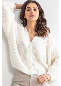 Damski rozpinany sweter oversize Fobya ecru ze sklepu 5.10.15 w kategorii Swetry damskie - zdjęcie 171536847