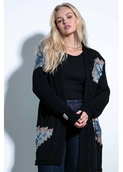 Wełniany ciepły kardigan damski czarny Fobya ze sklepu 5.10.15 w kategorii Swetry damskie - zdjęcie 171536979