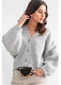 Damski rozpinany sweter oversize Fobya szary ze sklepu 5.10.15 w kategorii Swetry damskie - zdjęcie 171536997