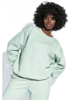 Klasyczna bluza dresowa z okrągłym dekoltem pistacjowa Fobya ze sklepu 5.10.15 w kategorii Bluzy damskie - zdjęcie 171537007