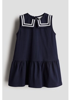 H & M - Sukienka marynarska z bawełnianego dżerseju - Niebieski ze sklepu H&M w kategorii Sukienki dziewczęce - zdjęcie 171537277