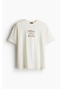 H & M - T-shirt z nadrukiem Loose Fit - Biały ze sklepu H&M w kategorii Bluzki damskie - zdjęcie 171537279